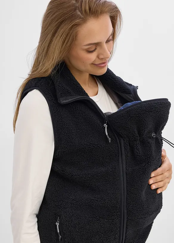 Gilet pr&eacute;maman 3 in 1 in soffice teddy con inserto babywearing, bonprix