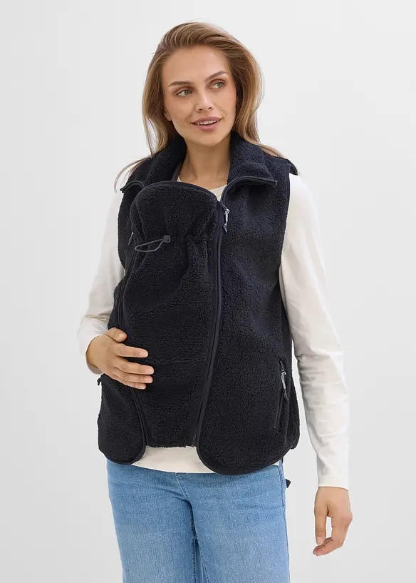 Gilet pr&eacute;maman 3 in 1 in soffice teddy con inserto babywearing, bonprix
