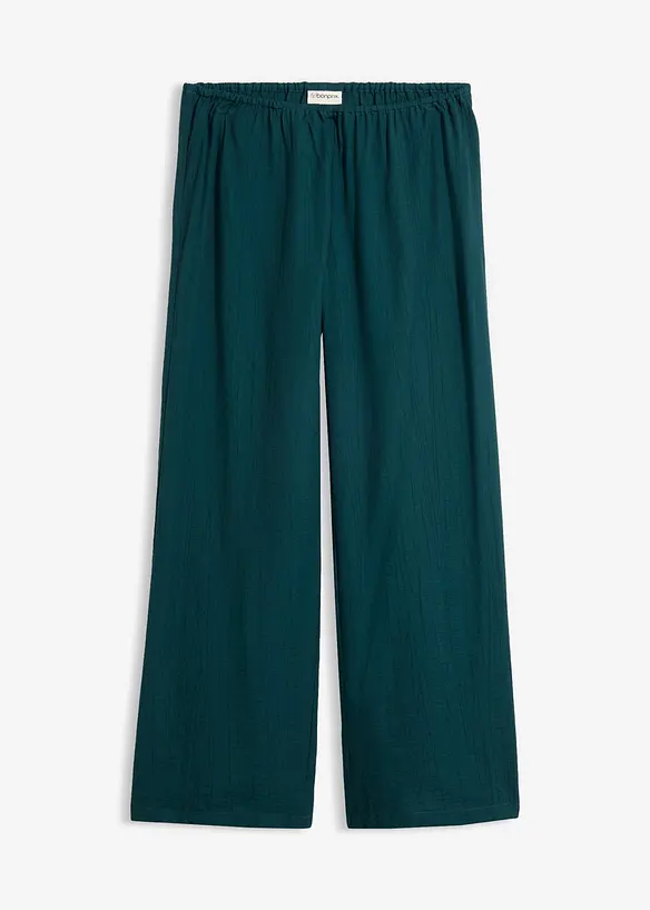 Pantaloni con elastico in vita in misto viscosa operato, bonprix