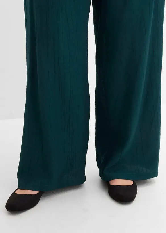 Pantaloni con elastico in vita in misto viscosa operato, bonprix