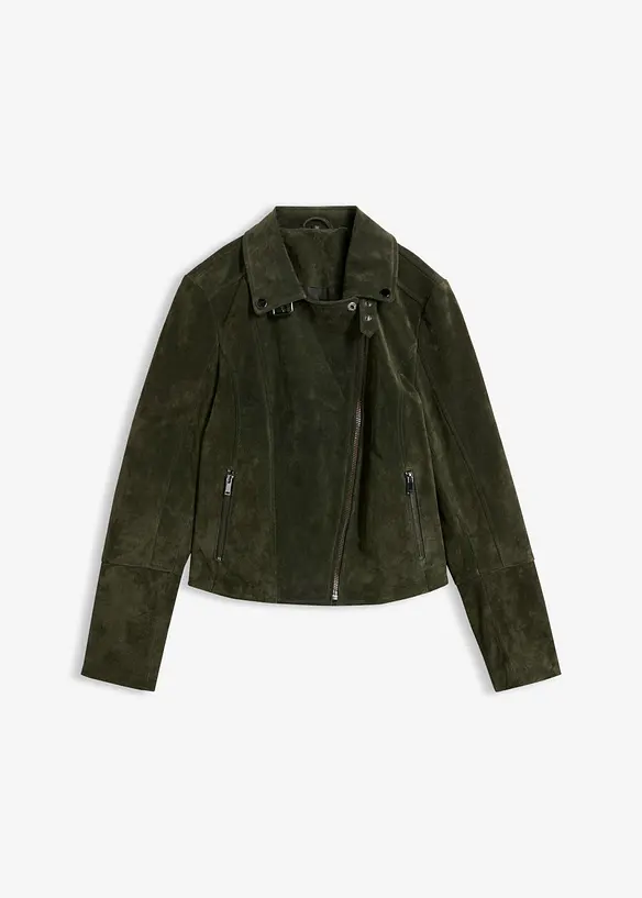 Giacca biker in pelle scamosciata, bonprix
