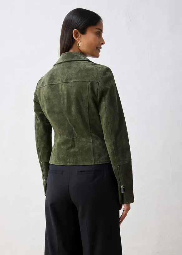 Giacca biker in pelle scamosciata, bonprix