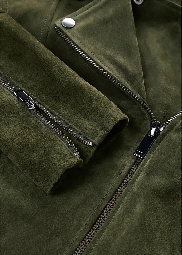 Giacca biker in pelle scamosciata, bonprix