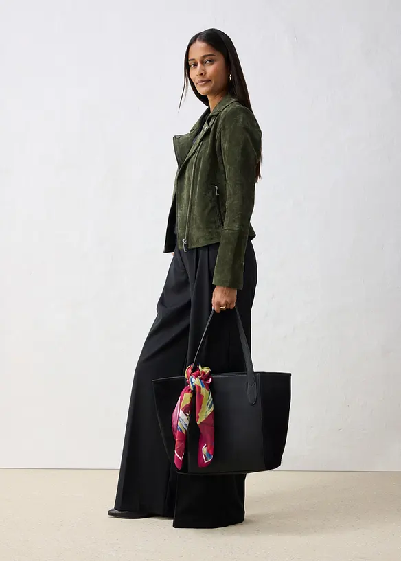 Giacca biker in pelle scamosciata, bonprix