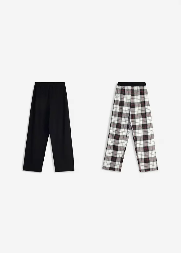 Pantaloni pigiama lunghi in puro cotone biologico (pacco da 2), bonprix