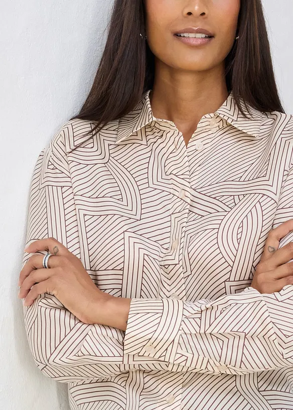 Camicia fluida in misto seta, bonprix