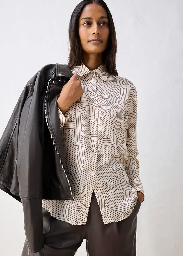Camicia fluida in misto seta, bonprix