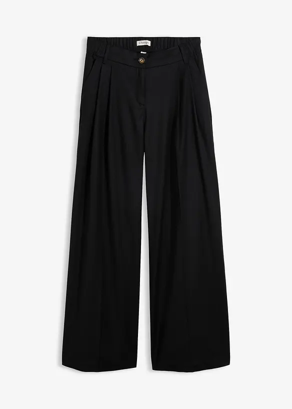 Pantaloni casual con pinces in morbido misto lana, bonprix