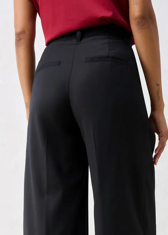 Pantaloni casual con pinces in morbido misto lana, bonprix