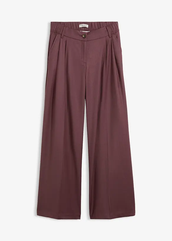 Pantaloni casual con pinces in morbido misto lana, bonprix