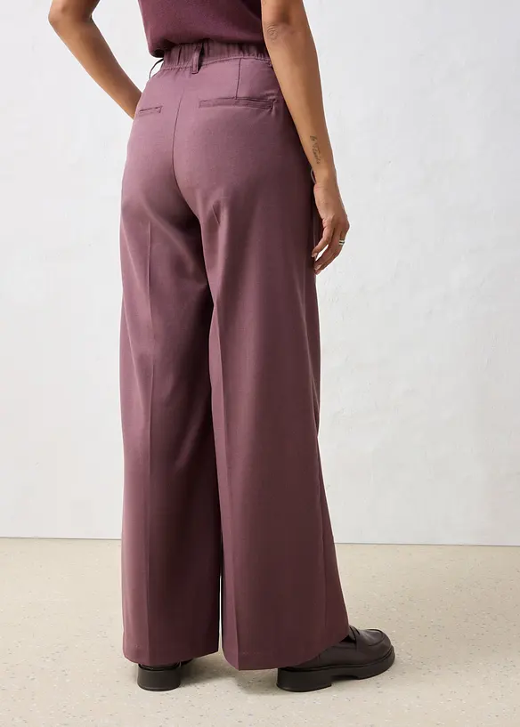 Pantaloni casual con pinces in morbido misto lana, bonprix