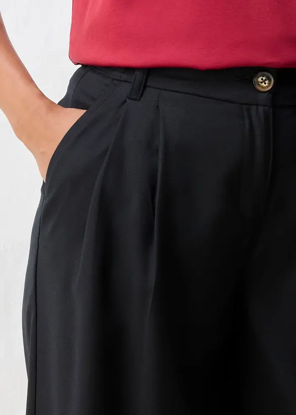 Pantaloni casual con pinces in morbido misto lana, bonprix