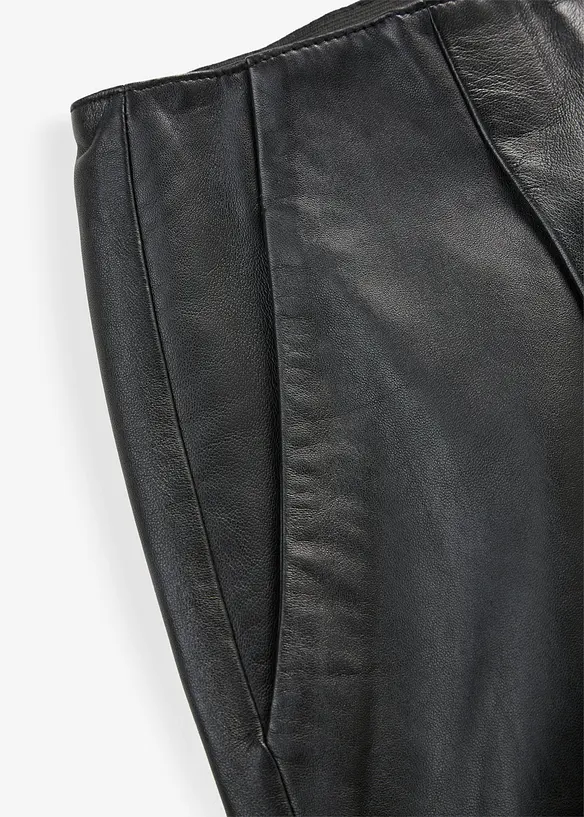Pantaloni in pelle con pinces, bonprix