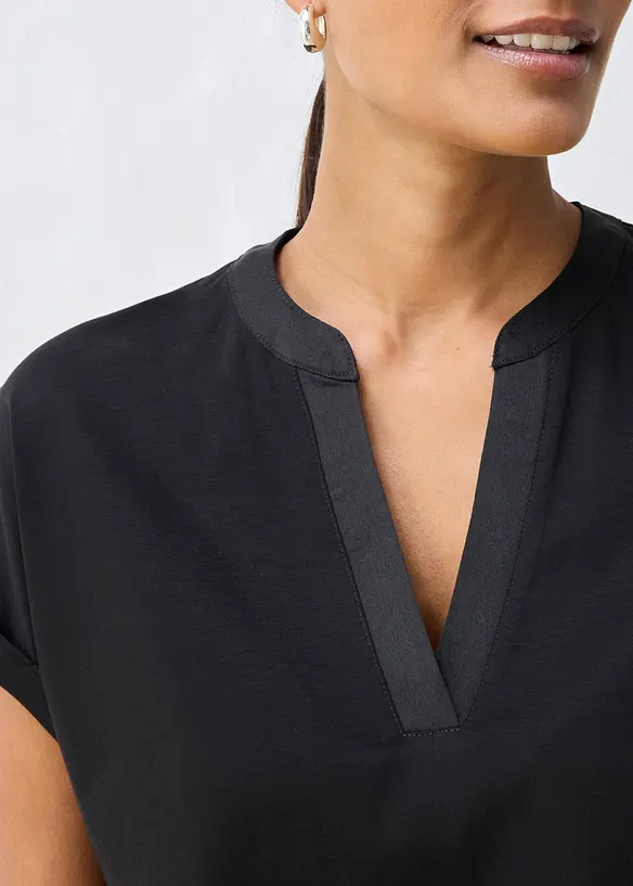 Maglia in misto cotone-seta morbido e liscio, bonprix