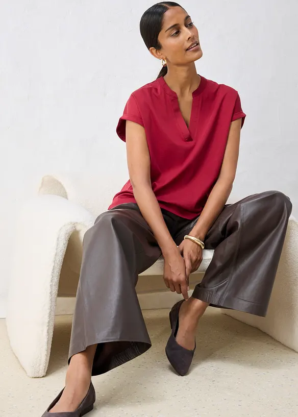 Maglia in misto cotone-seta morbido e liscio, bonprix