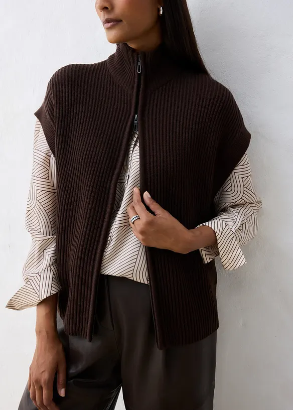 Gilet in maglia di morbido misto lana, bonprix