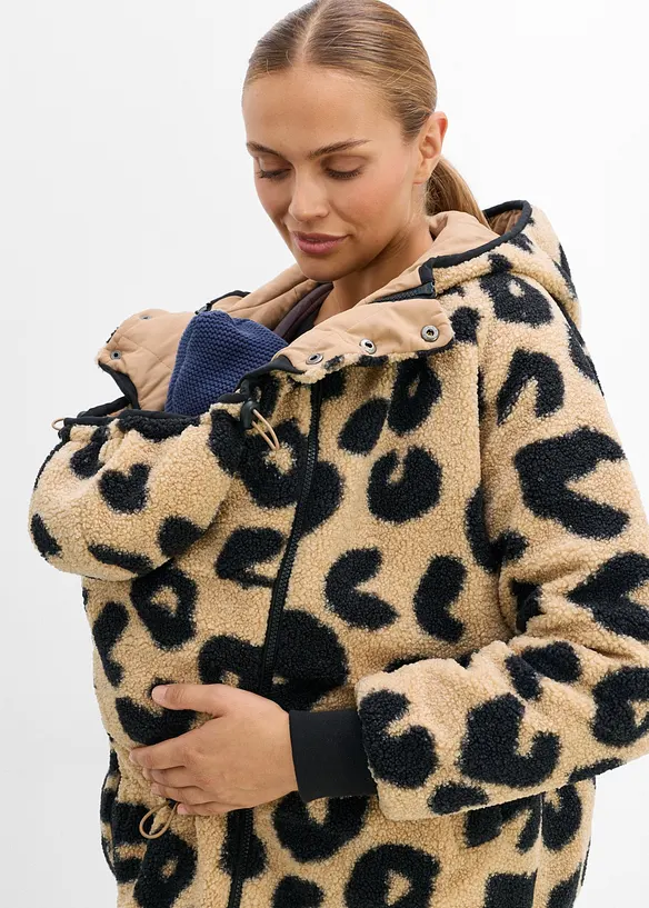 Giacca 3 in 1 con pile teddy per gravidanza e post-parto (set 2 pezzi), bonprix