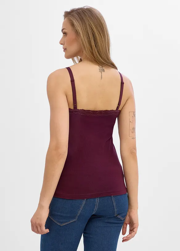 Top pr&eacute;maman / da allattamento 2 in 1 con pizzo (pacco da 2), bonprix