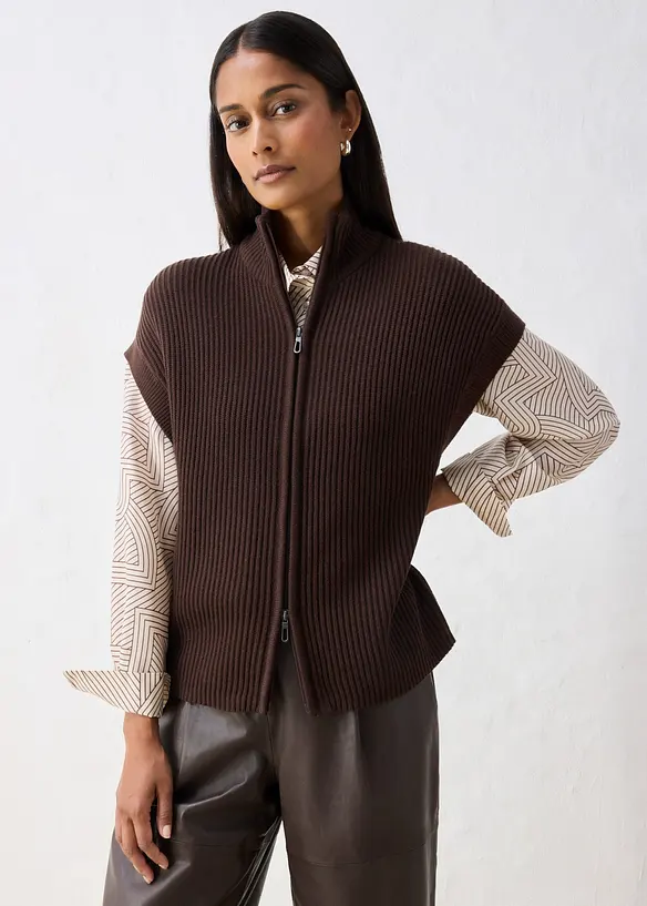 Gilet in maglia di morbido misto lana, bonprix