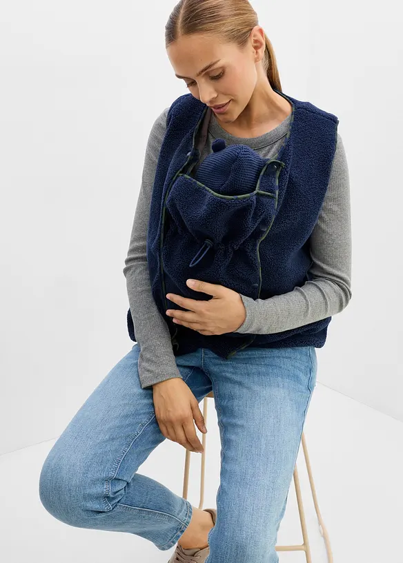 Gilet pr&eacute;maman 3 in 1 in morbido pile teddy con inserto babywearing (set 3 pezzi), bonprix