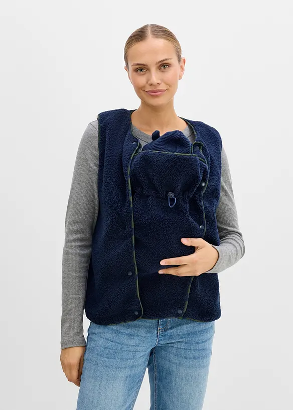 Gilet pr&eacute;maman 3 in 1 in morbido pile teddy con inserto babywearing (set 3 pezzi), bonprix