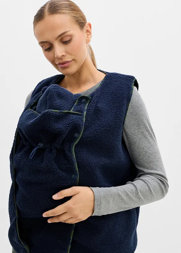 Gilet pr&eacute;maman 3 in 1 in morbido pile teddy con inserto babywearing (set 3 pezzi), bonprix