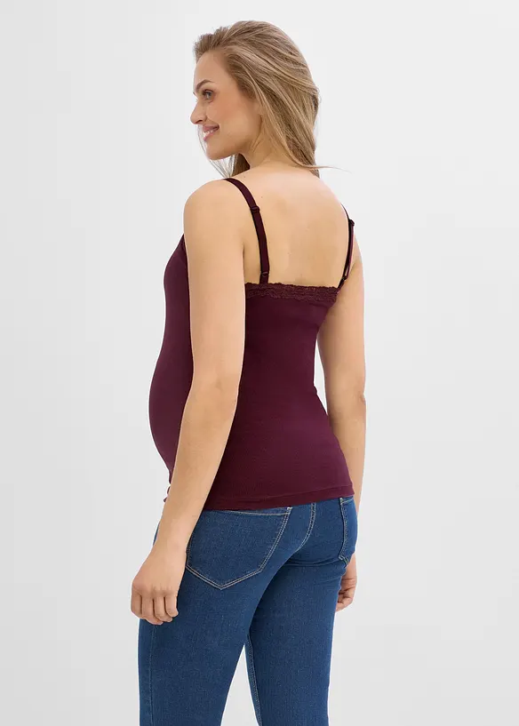 Top pr&eacute;maman / da allattamento 2 in 1 con pizzo (pacco da 2), bonprix