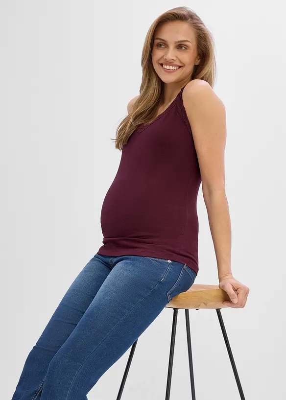 Top pr&eacute;maman / da allattamento 2 in 1 con pizzo (pacco da 2), bonprix