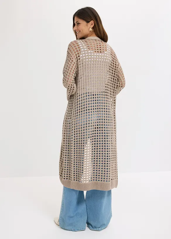 Maxi cardigan traforato, bonprix