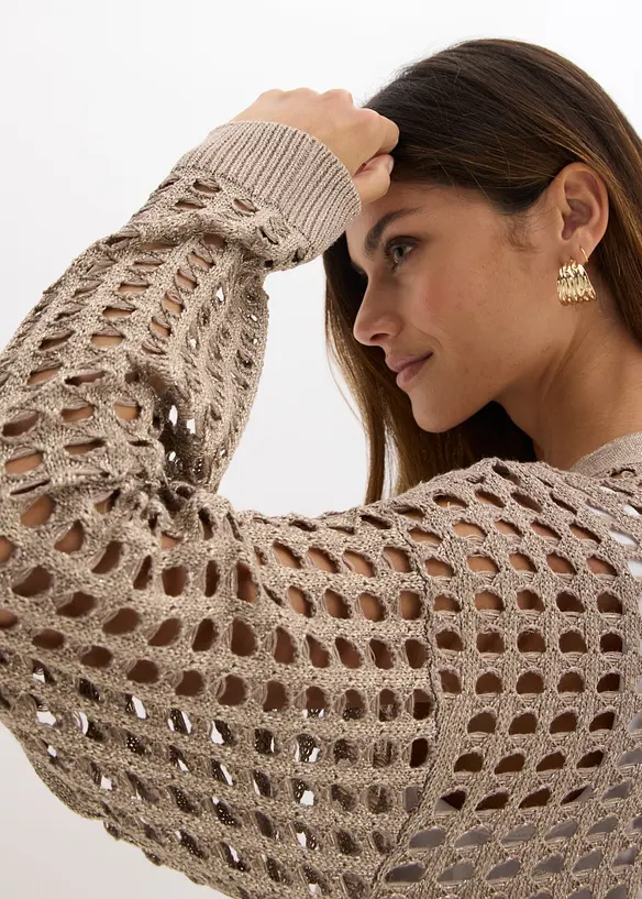 Maxi cardigan traforato, bonprix