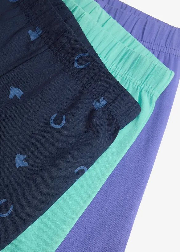 Leggings in misto cotone biologico elasticizzato (pacco da 3), bonprix