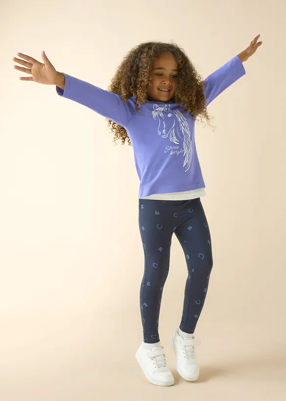 Leggings in misto cotone biologico elasticizzato (pacco da 3), bonprix