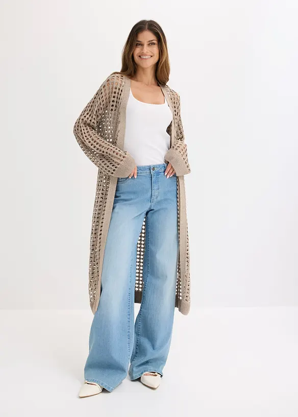 Maxi cardigan traforato, bonprix