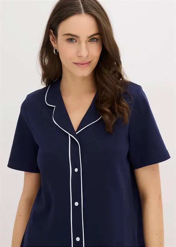 Camicia da notte in puro cotone biologico interlock, bonprix
