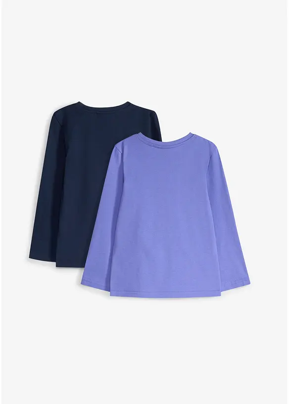 Maglia a maniche lunghe in puro cotone biologico (pacco da 2), bonprix