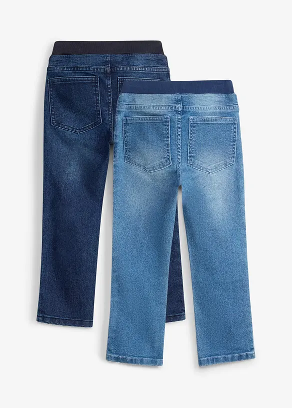 Jeans con elastico in vita regular fit, straight (pacco da 2), bonprix