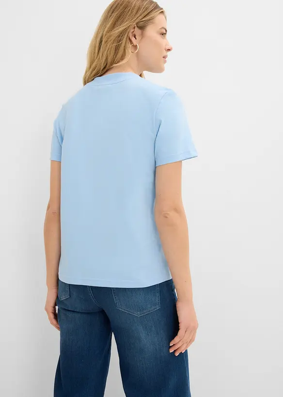 T-shirt in puro cotone biologico con scollo a V (pacco da 3), bonprix