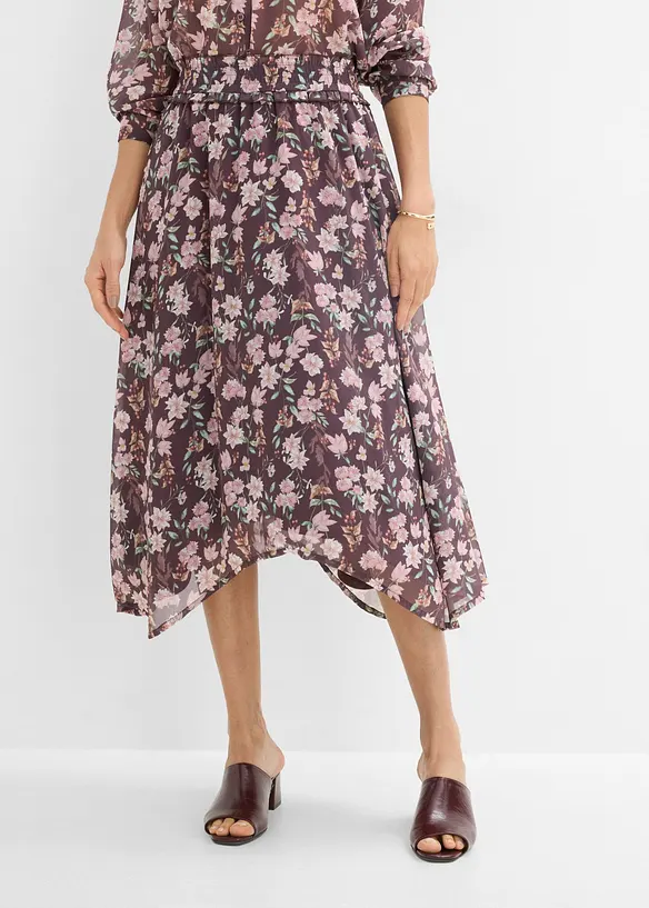 Gonna midi di chiffon, bonprix