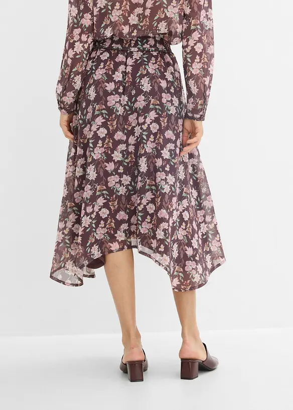 Gonna midi di chiffon, bonprix