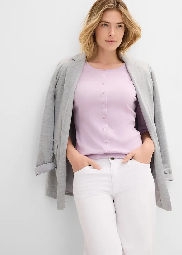 Maglia a costine in misto cotone biologico, bonprix