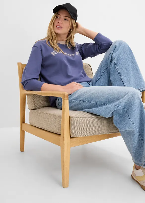 Maglia a maniche lunghe in cotone biologico pesante, bonprix