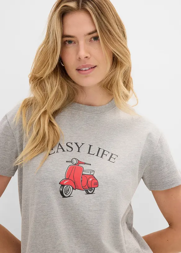 T-shirt con cotone dalla vestibilit&agrave; morbida, bonprix