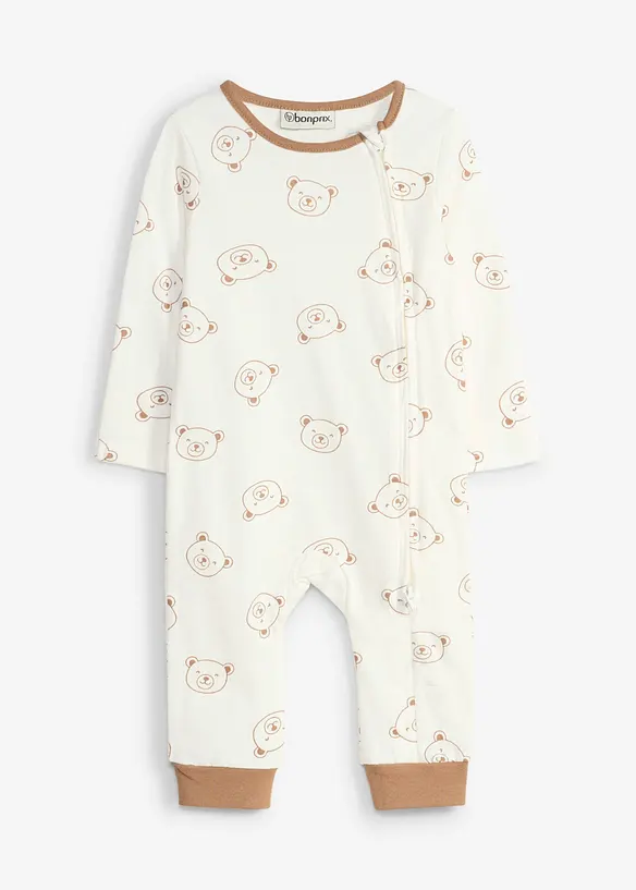 Pigiama intero in puro cotone biologico (pacco da 2), bonprix