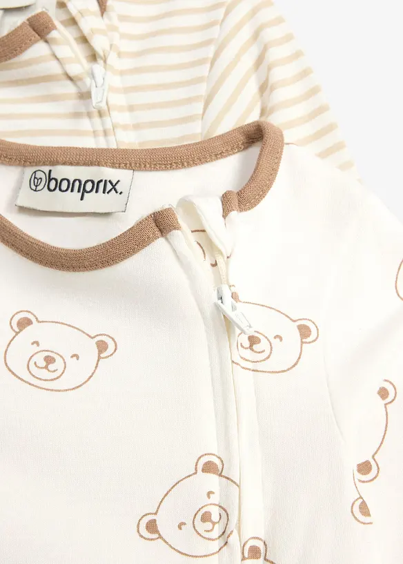 Pigiama intero in puro cotone biologico (pacco da 2), bonprix