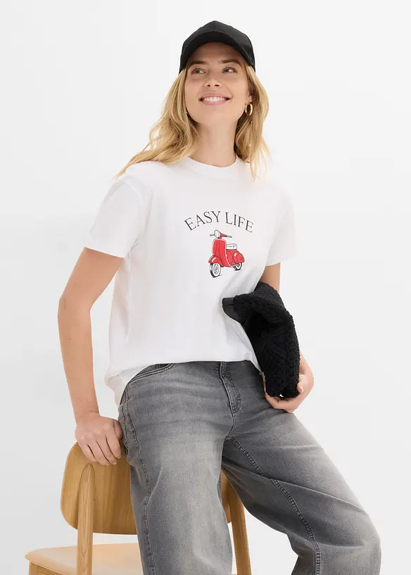 T-shirt con cotone dalla vestibilit&agrave; morbida, bonprix