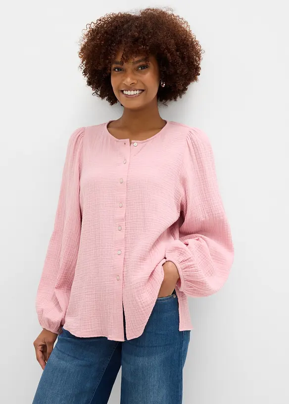 Blusa oversize in morbida mussola, bonprix