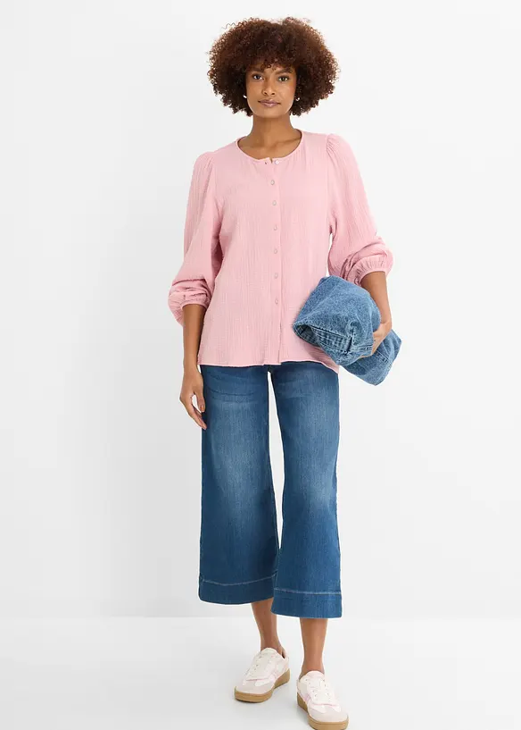 Blusa oversize in morbida mussola, bonprix