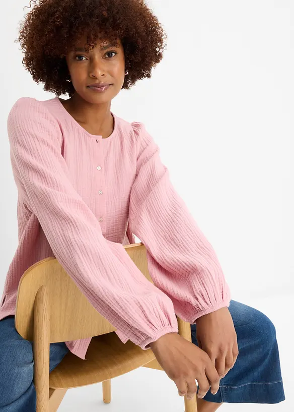 Blusa oversize in morbida mussola, bonprix
