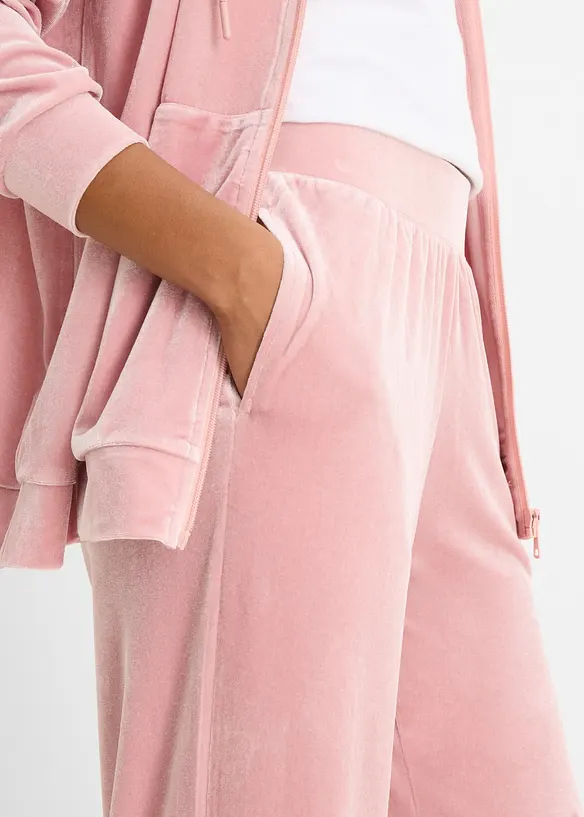 Pantaloni in jersey effetto velluto, bonprix
