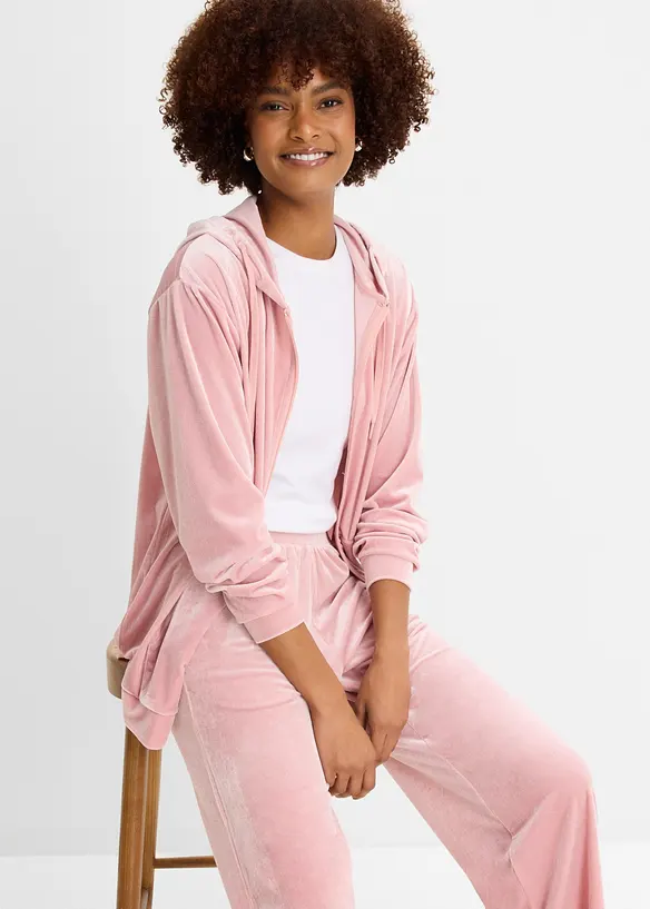 Pantaloni in jersey effetto velluto, bonprix